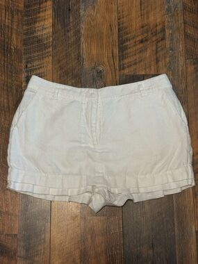 Reformation Parker white linen mini skort size 6